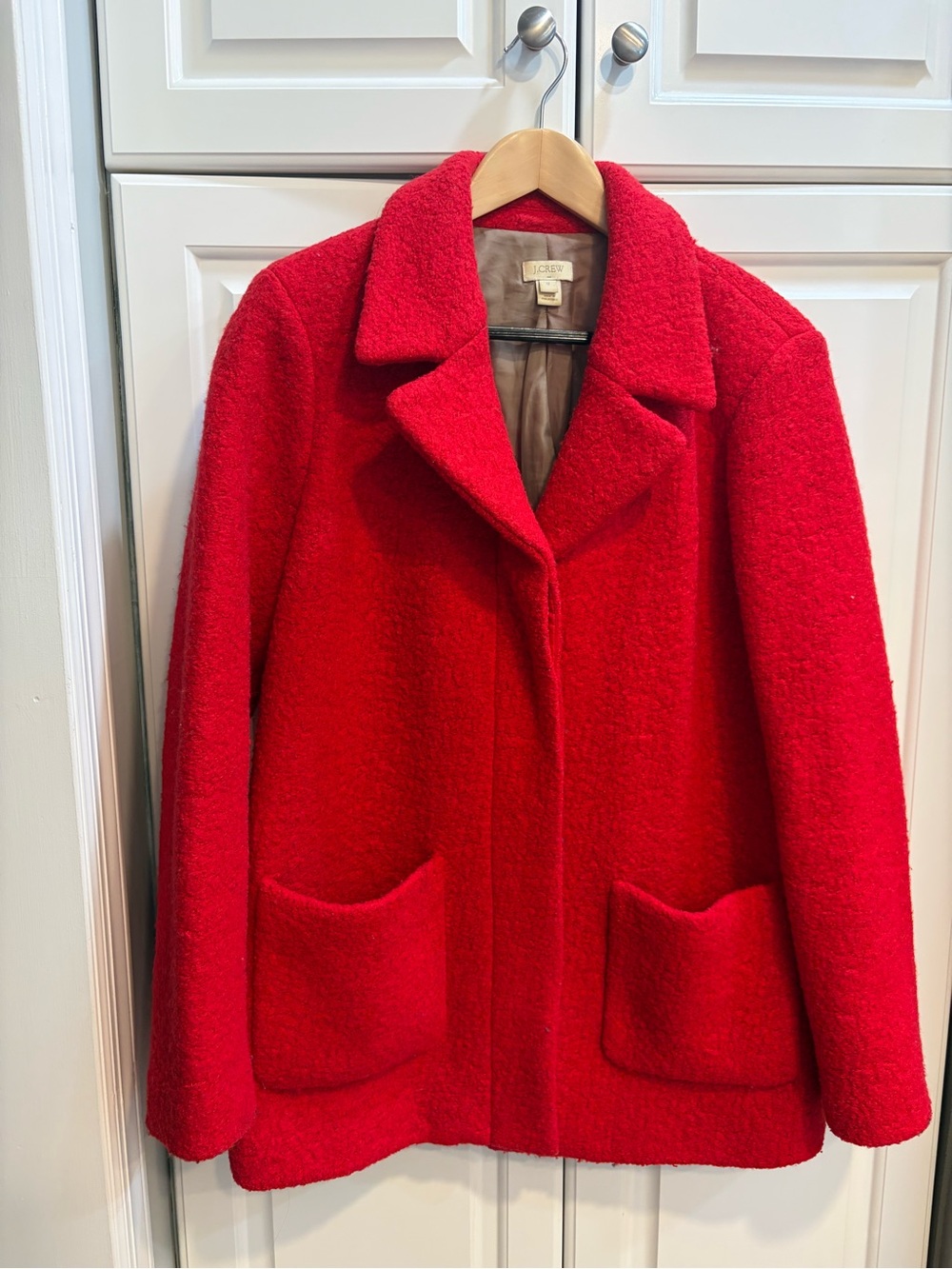 J. Crew Bright Red Wool Pea Coat